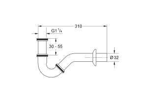 913391 Сифон для биде золото RETRO KERASAN - 2
