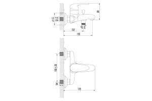 Смеситель для ванны Lemark Pramen хром (LM3302C) - 2