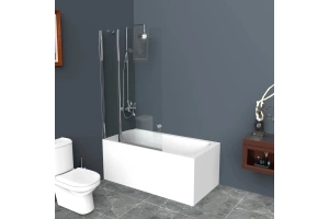 Шторка на ванну BelBagno UNO 120х150 профиль хром стекло прозрачное - 2