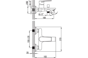 Смеситель для ванны, Edifice, IDDIS, EDISB00i02WA - 2