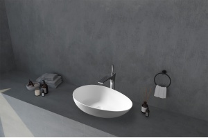 Раковина накладная ABBER Stein AS2615 белая матовая - 2