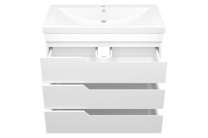 Тумба с раковиной Misty Софт 90 белая матовая - 2