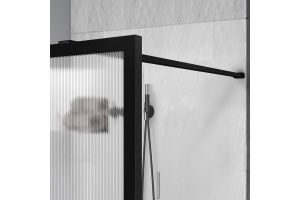 Душевая перегородка Vincea Walk-In 100х200 профиль черный стекло рифленое - 2