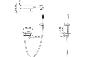 Смеситель для ванны с душем Boheme Stick белый - золото - 2
