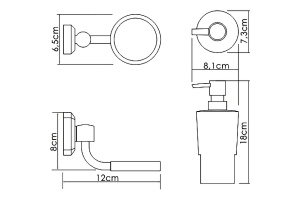 Дозатор для жидкого мыла WasserKraft  хром - белый - 3