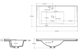 Раковина мебельная Onika Оника-90 крыло справа (Onika) - 2