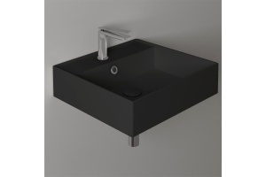 SIMAS AGILE Раковина подвесная 51х46 см, с переливом, с 1 отв под смеситель,цвет черный матовый