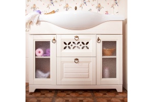 Тумба с раковиной Бриклаер Кантри 120 бежевый дуб