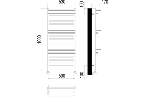 Водяной полотенцесушитель Terminus Орион П18 500x1000 Хром - 3