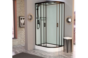Душевая кабина Frank F418L Black левосторонняя низкий поддон