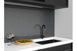 Смеситель для кухни GPD Gildo черный матовый - розовое золото - 2