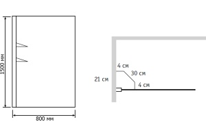 Шторка на ванну RGW Screens SC-54 80x150 с полками - 3