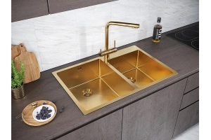 Мойка кухонная Paulmark Helfer 78 брашированное золото - 3