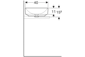 500.779.01.2 VariForm Раковина с установкой на столешницу прямоугольной формы, 55х40 см, без отв. под смеситель, без отв. перелива - 3