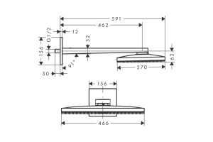 Верхний душ Hansgrohe Rainmaker Select 460 черный - хром - 2