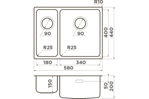 Мойка кухонная Omoikiri Tadzava 58-2-U/IF R - 2