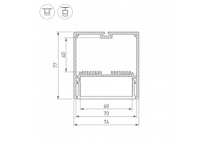 Профиль с рассеивателем Arlight SL-LINE-7477-2500 WHITE+OPAL 021372 - 3