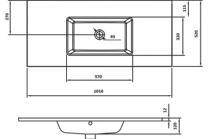 Раковина - столешница Armadi Art Lucido 100 темно - коричневый - 3