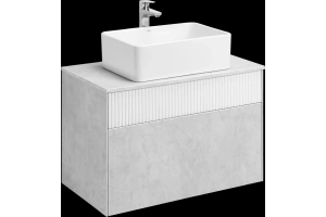 Комплект мебели Aquaton Марбл 80 белый-серый - 3