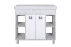 Тумба с раковиной Misty Мия 90 белая глянцевая