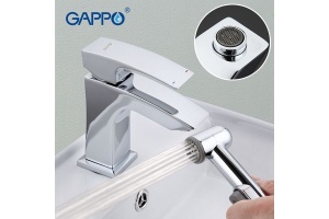 Смеситель для раковины Gappo хром с гигиеническим душем - 3