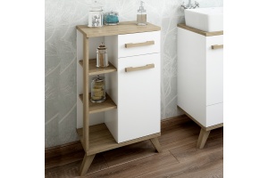 Тумба Sanflor Ингрид 50 швейцарский вяз, белая