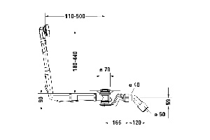 Duravit Комплект слив-перелива для ванны, цвет хром (new 2021) - 2
