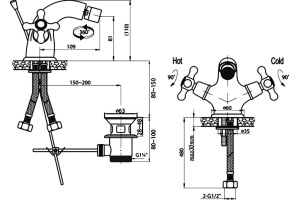 Смеситель для биде Cezares Retro золото (RETRO-C-BS1-03) - 2