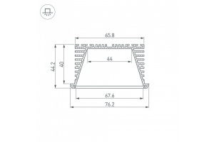 Профиль Arlight KLUS-POWER-RW70F-2000 ANOD 019881 - 2