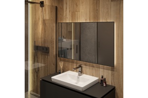 Зеркало DIWO Элиста 120 черное, с подсветкой светодиодной,прямоугольное, инфракрасный выключатель - 3