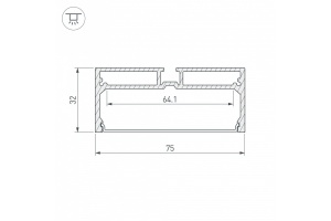 Профиль с рассеивателем Arlight SL-LINE-7532-2000 ANOD 028033 - 3