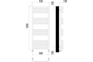 Водяной полотенцесушитель Terminus Виктория П22 500х1200 Хром - 3