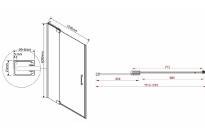 Душевая дверь Vincea Extra 120 черная стекло тонированное - 2