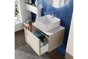 Мебель для ванной STWORKI Ноттвиль 60 бежевый шелк, без отверстия под смеситель - 2