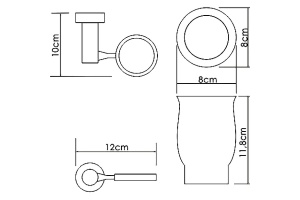 Стакан для зубных щеток WasserKRAFT хром - белый - 3