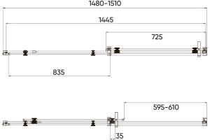 Душевая дверь Veconi Vianno 150, хром (VN74-150-01-C4) - 2