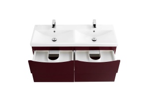 Тумба с раковиной BelBagno Marino-Cer 120 с двумя чашами бордовый - 3