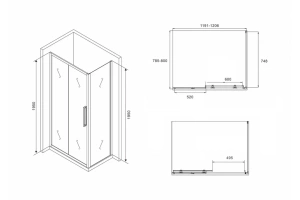 Душевой уголок Abber Schwarzer Diamant (AG30120BH-S80B) - 2