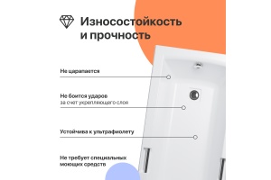 Акриловая ванна DIWO Дмитров 170x75 с каркасом - 3