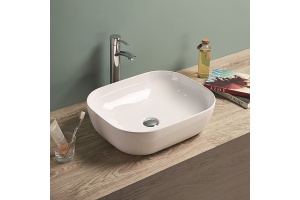 Раковина керамическая накладная AM-78104, цвет белый, 505х405х140