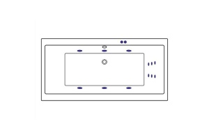 Акриловая ванна Excellent Pryzmat Slim 160x75 белая золото с гидромассажем - 2