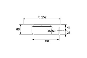 Сифон горизонтальный DN50 для террас и балконов - 2