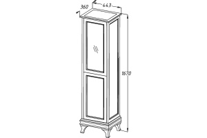 Шкаф-пенал Opadiris Борджи R слоновая кость, с бельевой корзиной - 2