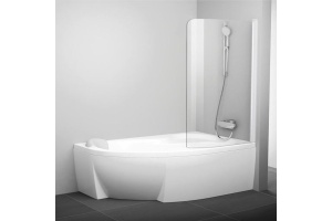 Шторка на ванну Ravak Rosa CVSK1 160/170 R Transparent, профиль белый