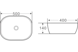 Раковина накладная BelBagno 50 см серый матовый (BB1302-H311) - 3