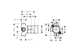 Внутренняя часть вентиля Hansgrohe Trio Universal (15981180) - 2