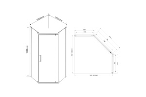 Душевой уголок Vincea Stresa 100х100 вороненая сталь стекло прозрачное - 2