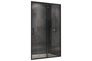 Душевая дверь ABBER Schwarzer Diamant 150X190 профиль черный стекло прозрачное