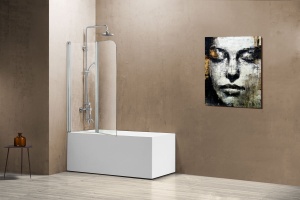 Шторка на ванну Vincea VSB-12114CL 114 см, профиль хром, стекло прозрачное - 2