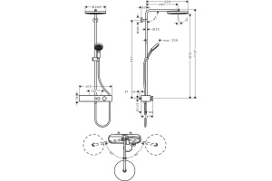 Душевая стойка Hansgrohe Pulsify Showerpipe 260 1jet с термостатом хром - 2